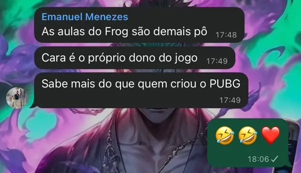 Aluno Emanuel Menezes: as aulas do Frog são demais